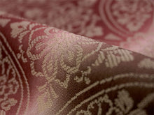 画像をギャラリービューアに読み込む, 絹 帯揚げ帯締めセット フォーマル向き 帯あげ（ワインレッド×焦茶 七宝唐花柄） 丹後ちりめん 平組 帯〆 （臙脂) 和装小物 レディース
