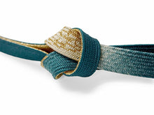 画像をギャラリービューアに読み込む, 正絹 帯揚げ帯締めセット フォーマル向き帯揚げ (青×水色暈し 幾何学地紋) 平組 帯〆 (渋青) 和装小物 レディース
