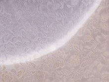 画像をギャラリービューアに読み込む, 正絹 帯揚げ帯締めセット フォーマル向き帯揚げ (薄茶地に青と紫の丸 唐花地紋) 平組 帯〆 (渋赤紫) 和装小物 レディース
