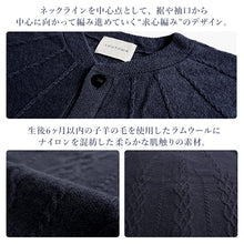 画像をギャラリービューアに読み込む, カーディガン 和装コート ブルー YOUTOWA 継ぎ目のない求心編みのウール和装カーディガン 洋服にも合うモードでお洒落なデザイン
