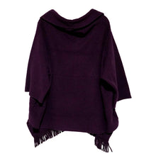 画像をギャラリービューアに読み込む, フリンジショールカーディガン パープル YOUTOWA 着こなし2way！ショール風に道行風に、サッと羽織れる薄手ニットカーディガン
