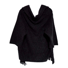 画像をギャラリービューアに読み込む, フリンジショールカーディガン チャコール YOUTOWA 着こなし2way！ショール風に道行風に、サッと羽織れる薄手ニットカーディガン
