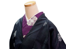 画像をギャラリービューアに読み込む, 雨コート 一部式 道中着衿 濃藍 雪輪 Lサイズ すぐに着られるお仕立て上がり 持ち運びに便利なポーチ付き 洗えるポリエステル
