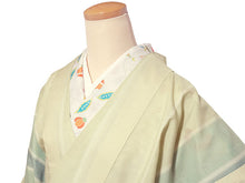 画像をギャラリービューアに読み込む, 雨コート 一部式 道中着衿 グリーン 萌黄 ぼかし 縞 XSサイズ すぐに着られるお仕立て上がり 洗えるポリエステル
