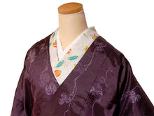画像をギャラリービューアに読み込む, 雨コート 二部式 道中着衿 ワインレッド 蔦 Lサイズ すぐに着られるお仕立て上がり 持ち運びに便利なポーチ付き 洗えるポリエステル
