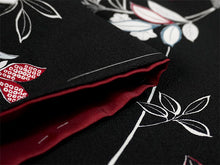 画像をギャラリービューアに読み込む, 洗える着物 袷 小紋 Lサイズ 仕立て上がり テイジン素材 単品 ブラック 木蓮 レディース 品よい縮緬地のお洒落な小紋
