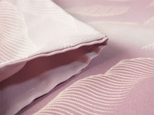 画像をギャラリービューアに読み込む, 洗える着物 袷 小紋 Lサイズ 仕立て上がり テイジン素材 単品 ピンク 波 ぼかし レディース 品よい縮緬地のお洒落な小紋
