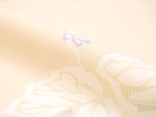 画像をギャラリービューアに読み込む, 洗える着物 袷 小紋 Lサイズ 仕立て上がり テイジン素材 単品 薄黄 ツタ レディース 品よい縮緬地のお洒落な小紋
