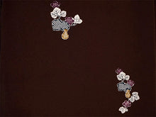 画像をギャラリービューアに読み込む, 洗える着物 袷 小紋 Lサイズ 仕立て上がり テイジン素材 単品 ブラウン 瓢箪 レディース 品よい縮緬地のお洒落な小紋
