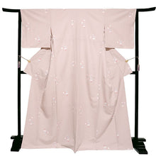 画像をギャラリービューアに読み込む, 洗える着物 袷 小紋 Lサイズ 仕立て上がり テイジン素材 単品 ピンク 瓢箪 レディース 品よい縮緬地のお洒落な小紋
