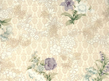 画像をギャラリービューアに読み込む, 洗える着物 袷 小紋 Lサイズ 仕立て上がり 単品 アイボリー 更紗 花 レディース 品よい縮緬地のお洒落な小紋
