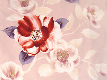 画像をギャラリービューアに読み込む, 洗える着物 袷 小紋 Lサイズ 仕立て上がり 単品 ピンク 椿 レディース 品よい縮緬地のお洒落な小紋
