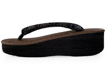 画像をギャラリービューアに読み込む, カレンブロッソ 草履 単品 Lサイズ ブラウン 台 博多織 ブラック 横段 花 鼻緒 レディース 歩きやすくてオシャレ 愛好者の多い菱屋カフェ草履
