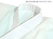 画像をギャラリービューアに読み込む, 東レ爽竹 洗える長襦袢 お仕立て上がり ぼかし 白 ブルー 縦絽 夏用 自宅で洗濯OK サラッと快適 夏向け長襦袢
