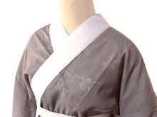 画像をギャラリービューアに読み込む, 東レ爽竹 洗える長襦袢 お仕立て上がり 万筋 ブラウン 鳥獣戯画 紗 夏用 自宅で洗濯OK サラッと快適 夏向け長襦袢
