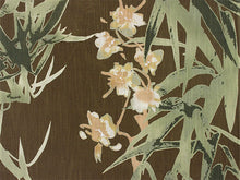 画像をギャラリービューアに読み込む, 浴衣 反物 知多木綿 お仕立て付き カーキ 笹 花 手染め 日本製 自分サイズにお誂え
