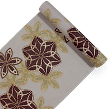 画像をギャラリービューアに読み込む, 浴衣 反物 知多木綿 お仕立て付き グレー 花 七宝 手染め 日本製 自分サイズにお誂え
