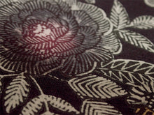 画像をギャラリービューアに読み込む, 浴衣 反物 知多木綿 お仕立て付き ブラック 花 更紗 手染め 日本製 自分サイズにお誂え
