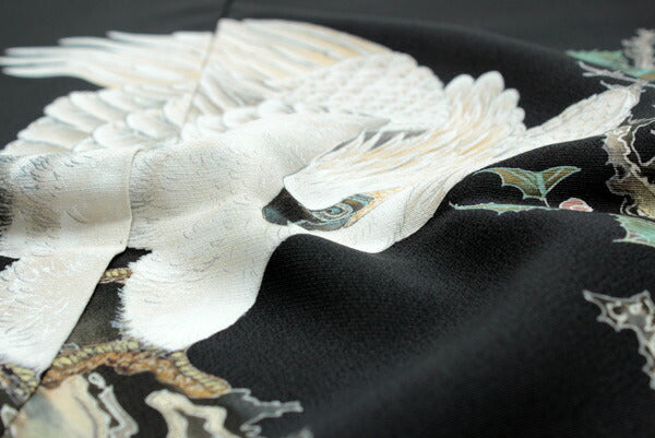 正絹黒留袖 未仕立て 仮絵羽 鷹柄】礼装 黒留め袖 新品 お誂え