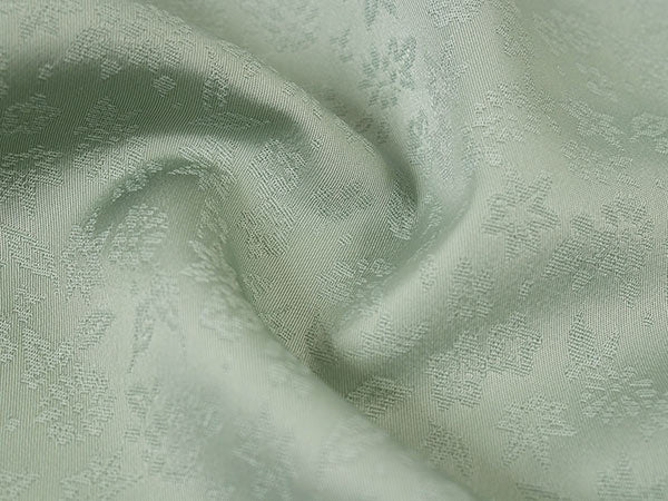 色無地 紋意匠 ピーコックグリーン色 正絹 反物