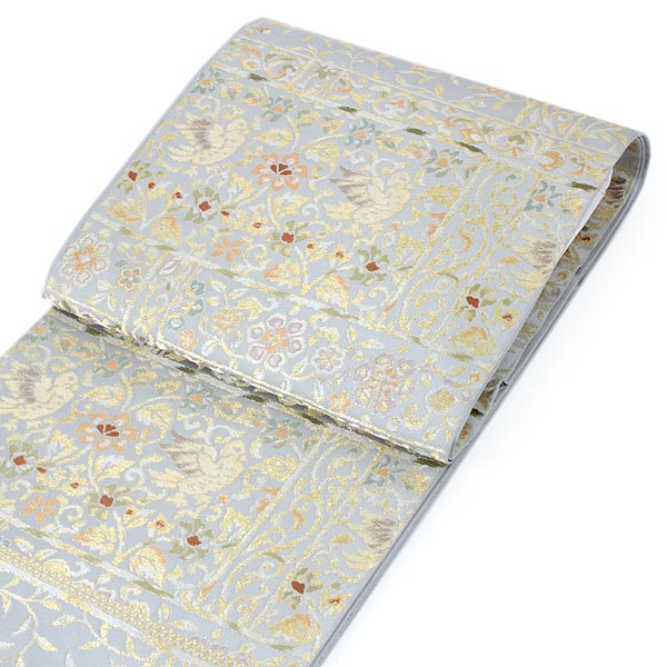 袋帯 正絹 西陣織 六通柄 未使用 織華佐竹謹製 仕立て付き 送料無料