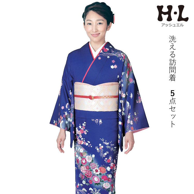 胴抜き仕立て 洗える訪問着 フルセット4点　裄丈長め Kimono Set 楽天市場】【スーパーセール】着物 セット 洗える着物 訪問着 4