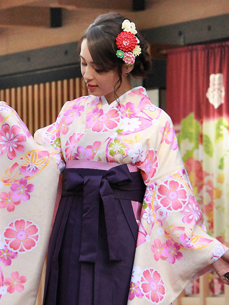 髪飾り つまみ細工 菊 桜 古典 花 コーム 2点セット ヘアアクセサリー