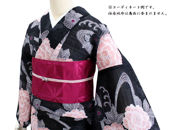 綿絽 浴衣 夏着物 単品 レディース 仕立て上がり 洗える フリー