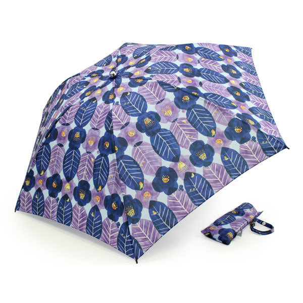 傘 レディース 折りたたみ傘 傘袋 晴雨兼用 UVケア加工 金子みすゞ 青 紫 椿 48cm 雨具 コンパクト 着物向き 雨の日 梅雨 梅雨対策 和装 和服 ktワチ