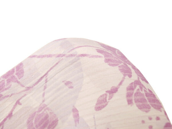 洗える夏着物 単品 レディース 縦絽 金子みすゞ みすゞうた 白地 濃ピンク色 桜 フリー サイズ 仕立上り 丸洗い 洗濯可能 和装 和服 夏きもの  あす楽