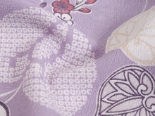 画像をギャラリービューアに読み込む, 洗える着物 セミオーダー付き 反物 単品 ハナエモリ 薄紫地に葵・花柄 XS・S・M・L・XLサイズから選べる 上品 レディース 女性 小紋 和装 和服 袷 単衣 きもの 羽織 コート 送料無料
