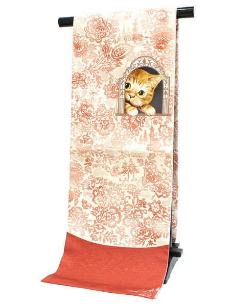 未使用　洗える京袋帯　猫柄　日本製 10003381_10.jpg