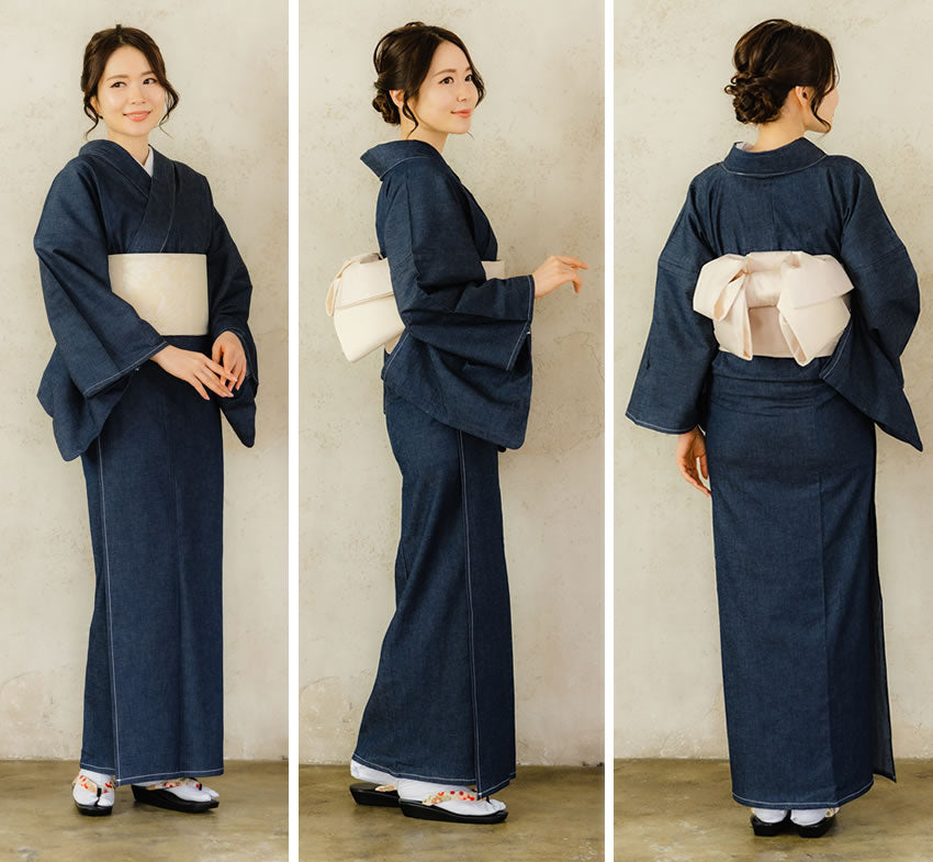 新品 デニム着物 ノーマル 和遊楽 巡-MEGURU-レディース　帯は付きません 新品 デニム着物 ノーマル 和遊楽 巡-MEGURU-レディース 帯は付きませ