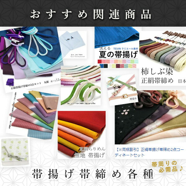 名古屋帯 単品 絹 仕立て付き 九寸 なごや帯 六通柄 カジュアル 織紫苑