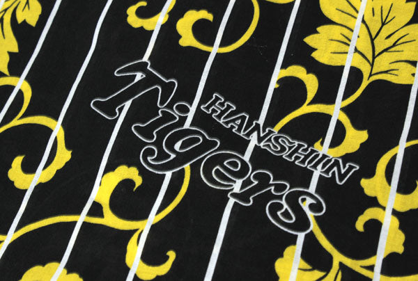 阪神 タイガース グッズ 応援 浴衣 メンズ 黒 縞 ツタ M L ロゴ マーク